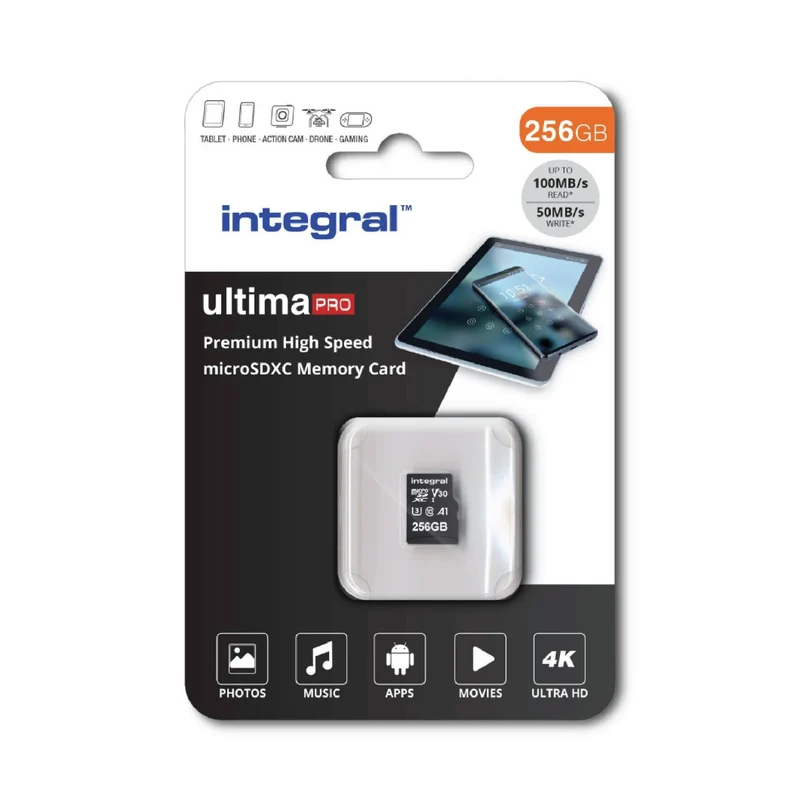 INTEGRAL - Carte mémoire microSD - 256 GB - SDXC - V30