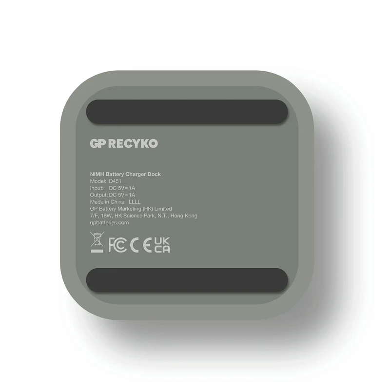 GP NiMH - Recyko - Fast Charger Dock USB AA | HR6 - Multipack - 4 Pièces + Chargeur + USB Câble - 1.2 V - 2600 mAh - Rechargeable Batterie