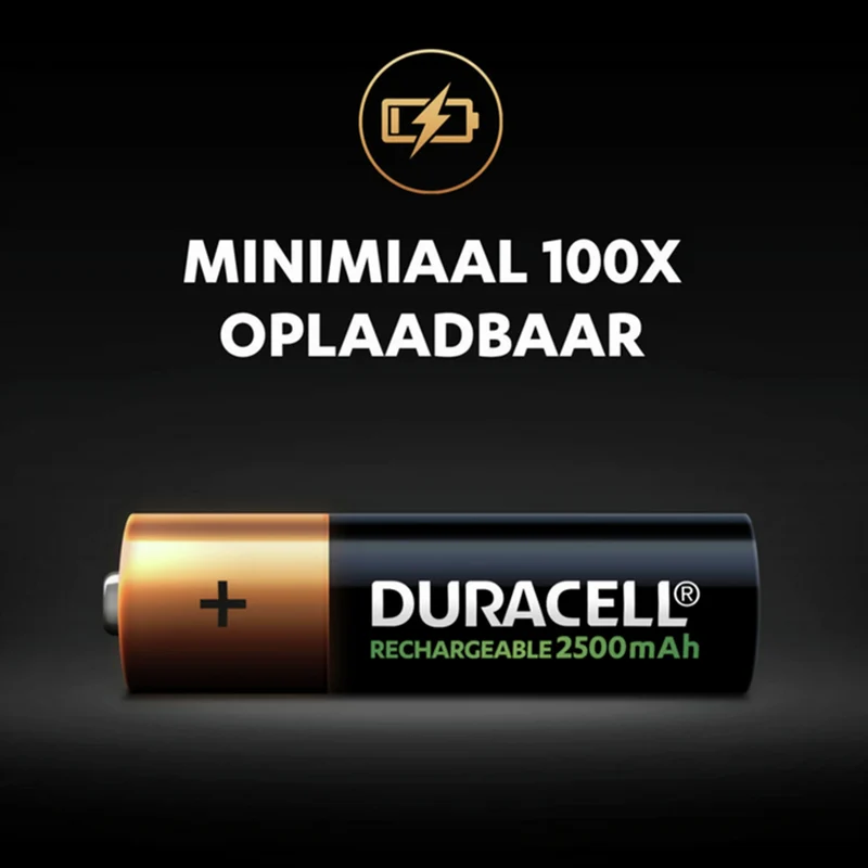 DURACELL NiMH AA | HR6 - Multipack - 4 Pièces - 1.2 V - 2500 mAh - Rechargeable Batterie