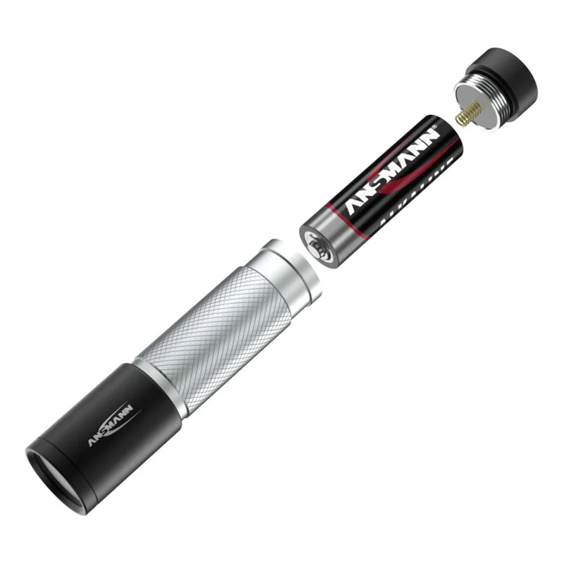 ANSMANN - Lampe torche - 70B - 70 lumens - Noir + Argent - 1 pile AA