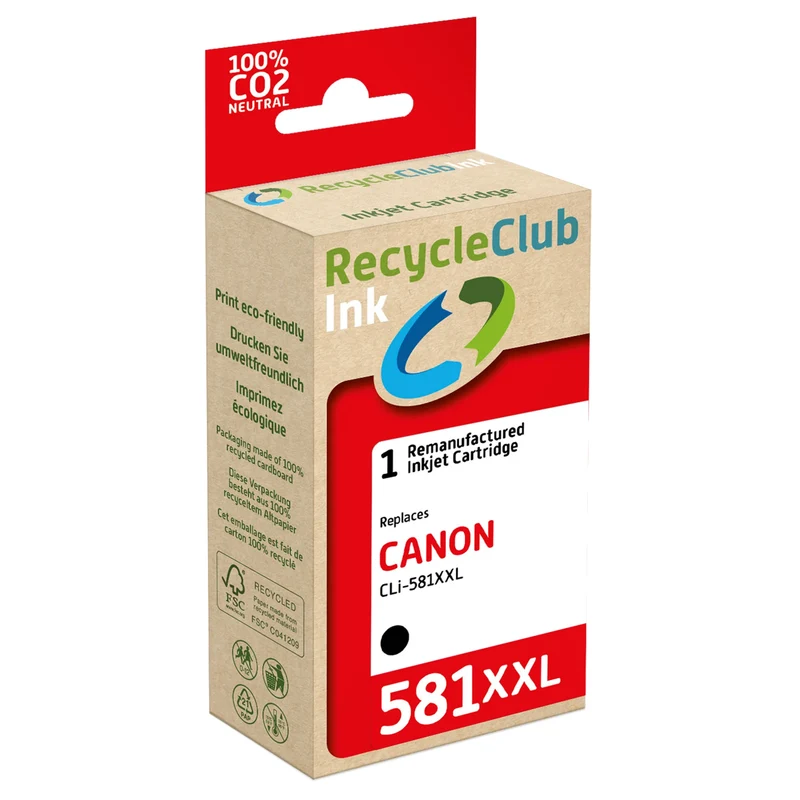 RECYCLECLUB XL Cartouche d'encre CLI-581BK XXL - Noir - Remplace Canon