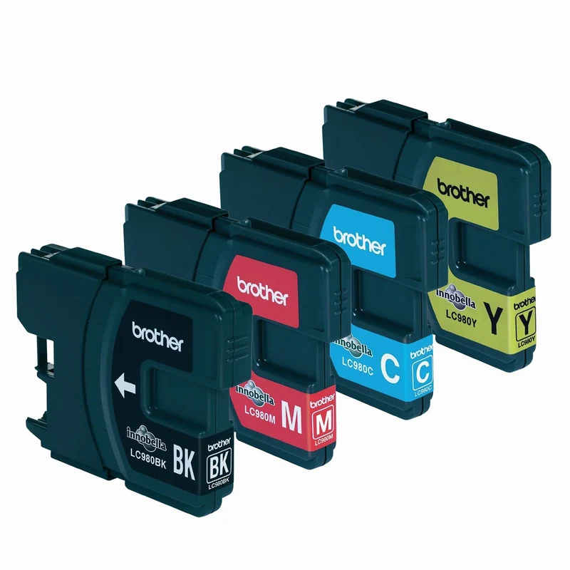 BROTHER Cartouche d'encre LC980 - Multipack - Noir + Bleu + Rouge + Jaune