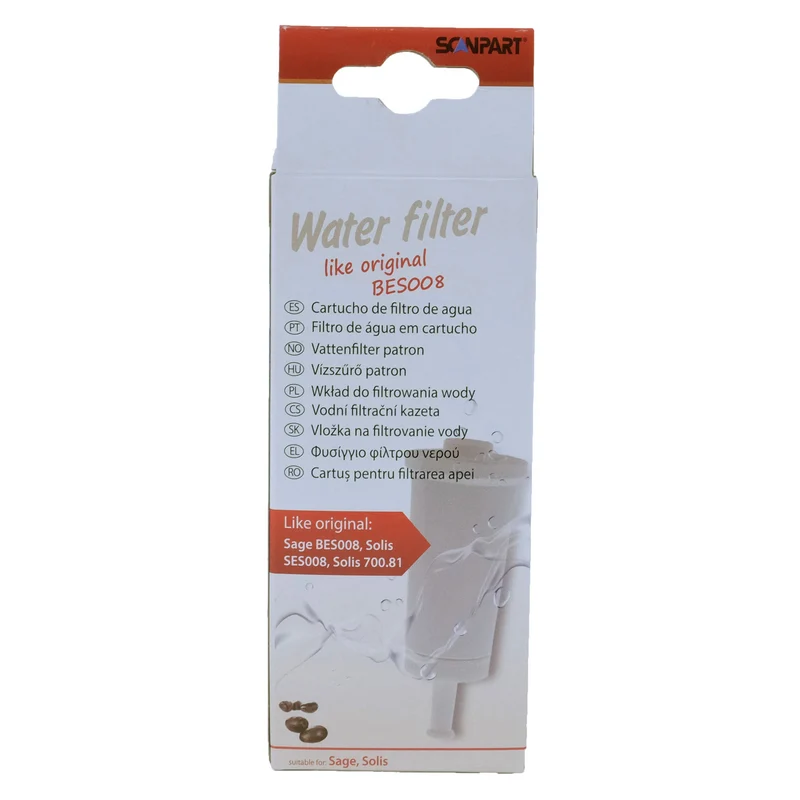 Scanpart Filtre à eau enfichable compatible avec Sage BES008 applicable dans les machines à café de Sage|Solis|ClaroSwiss