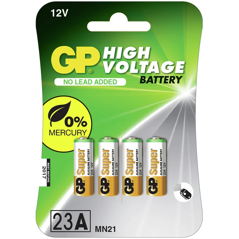 GP Alkaline MN21 | 23A - Multipack - 4 Pièces - 12 V - 38 mAh Batterie