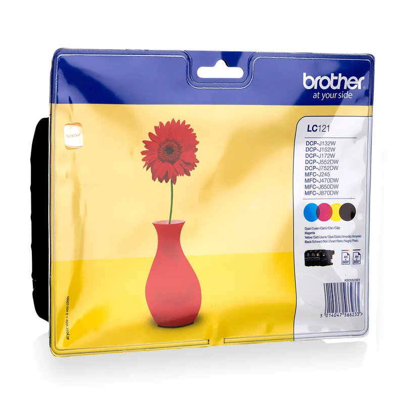 BROTHER Cartouche d'encre LC121 - Multipack - Noir + Bleu + Rouge + Jaune