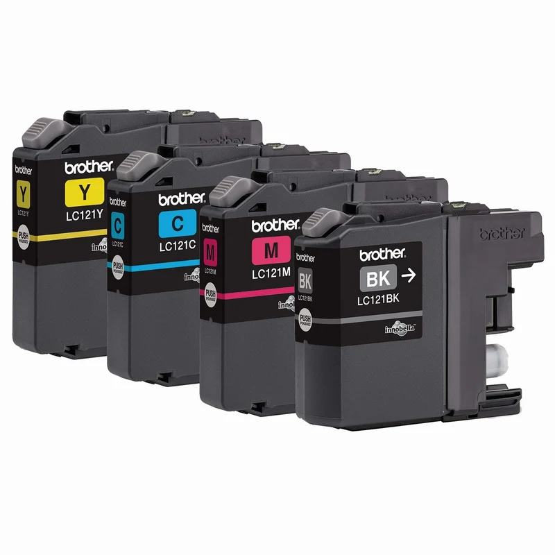 BROTHER Cartouche d'encre LC121 - Multipack - Noir + Bleu + Rouge + Jaune