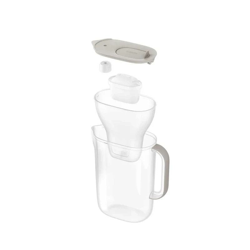 BRITA - Style Essential - Carafe filtrante à eau - Beige - 2,4 L - Filtre à eau inclus