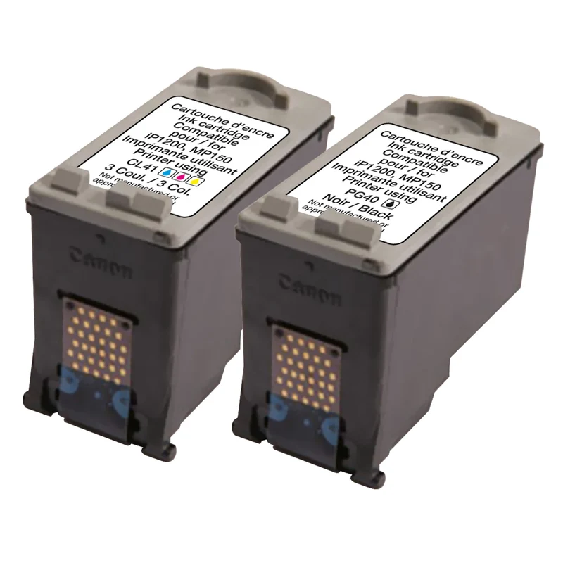 RECYCLECLUB Cartouche d'encre PG-40 | CL-41 - Duo Pack - Noir + Couleur - Remplace Canon