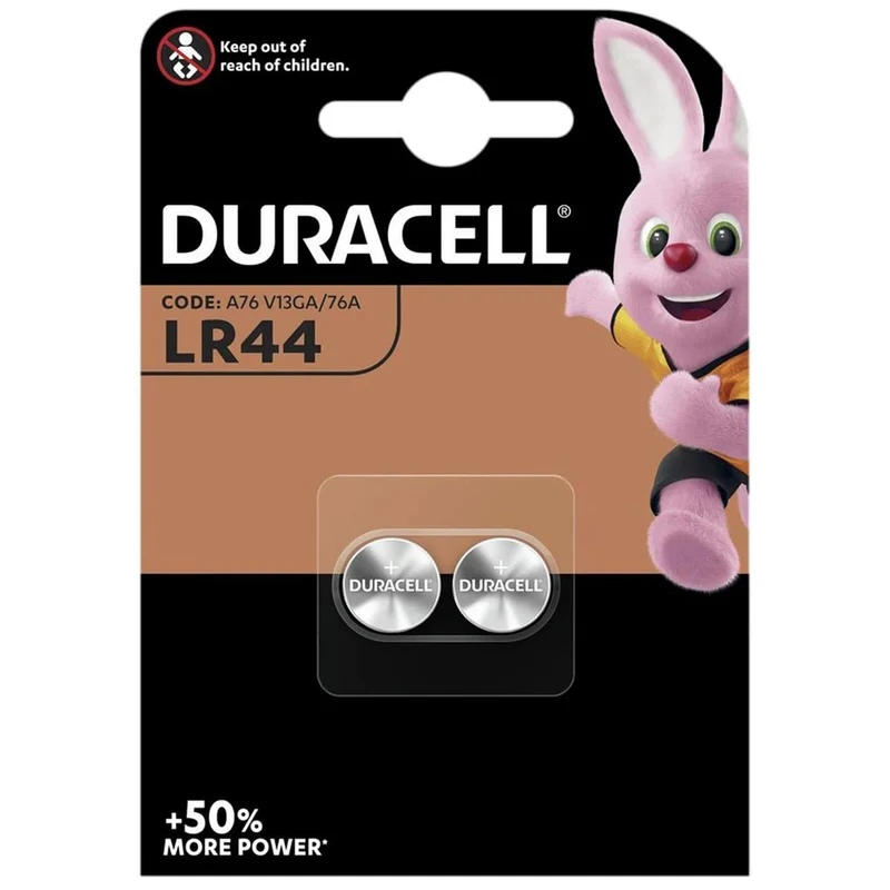 DURACELL Alkaline LR44 | A76 - Pack duo - 1.5 V - 150 mAh - Cellule bouton