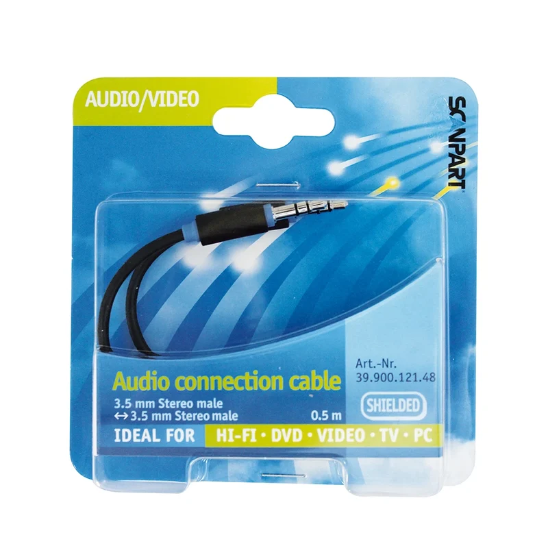 SCANPART - Câble audio - Stéréo|3 broches 3.5 mm Jack (Mâle) - 3.5 mm Jack (Mâle) - 0,5 m