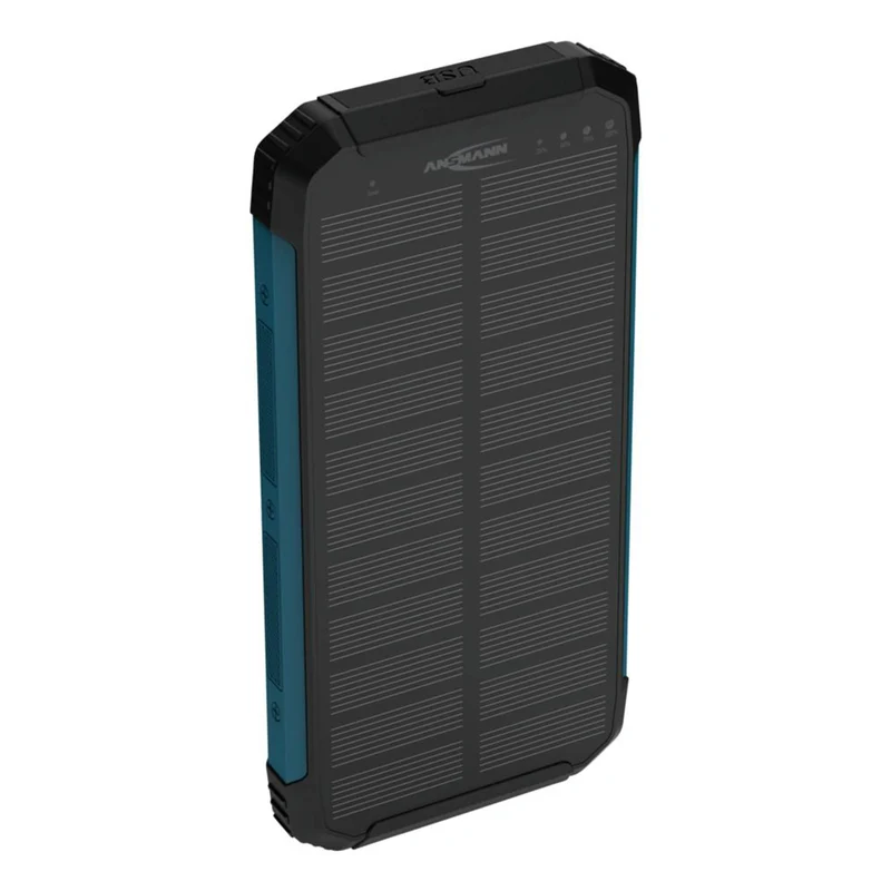 ANSMANN Banque de puissance - PB212W - Noir - 10000mAh - 1x USB-A (F)|Sans fil - Énergie solaire