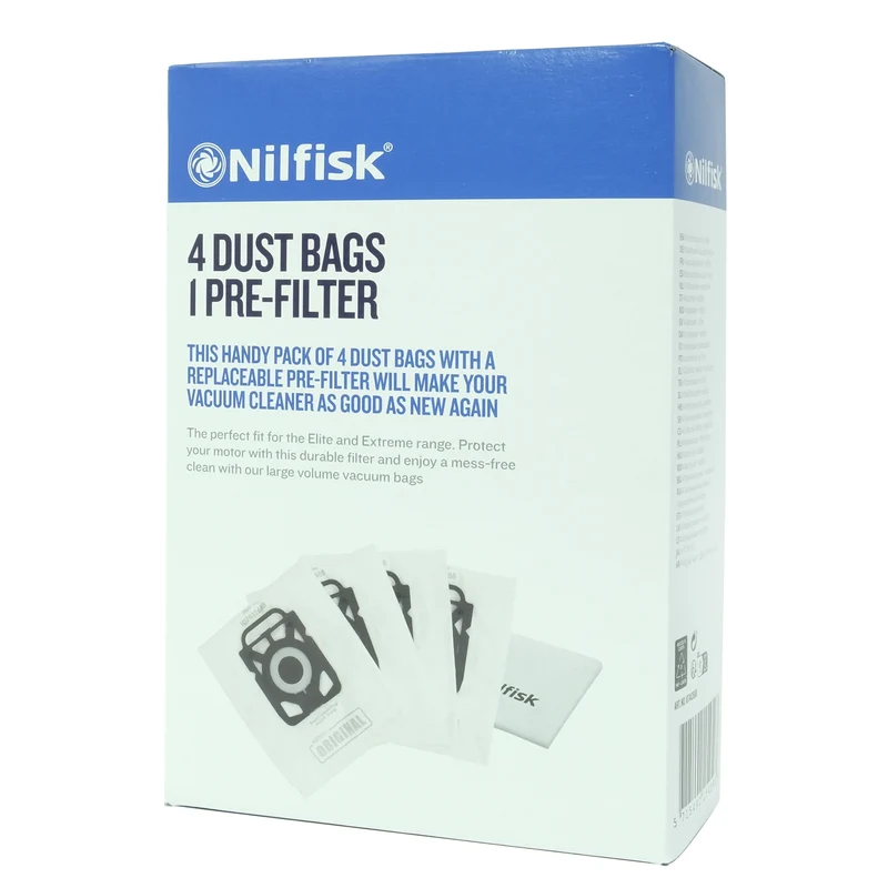 NILFISK 107412688 - 4 Sacs d´aspirateur - 1 Filtre Moteur
