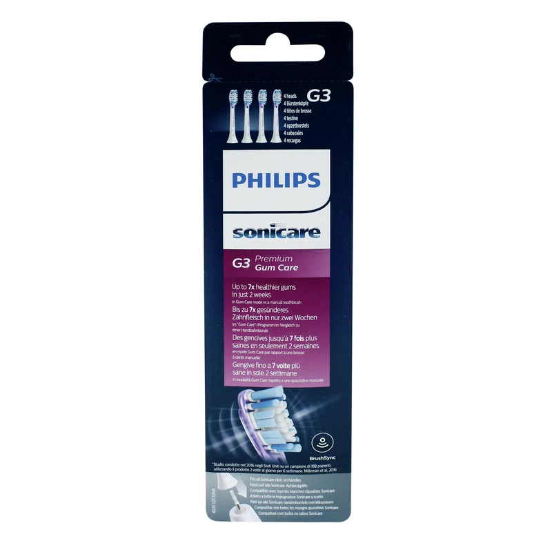 Philips - Brossettes - Sonicare G3 - Premium Gum Care - 4 Pièces - Blanc - HX9054