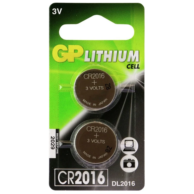 GP Lithium CR2016 - Pack duo - 3 V - 90 mAh - Cellule bouton