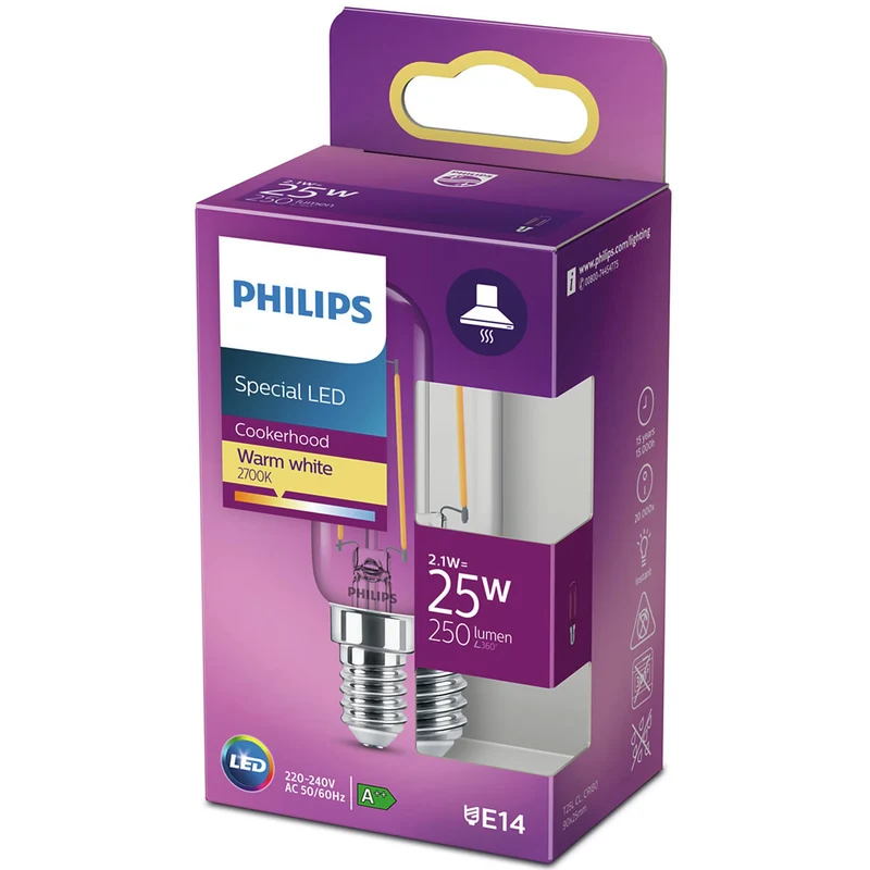 PHILIPS - Cookerhood Bulb - E14 - 25 W - 250 Lumen - 2700 K - Bright - Bulb