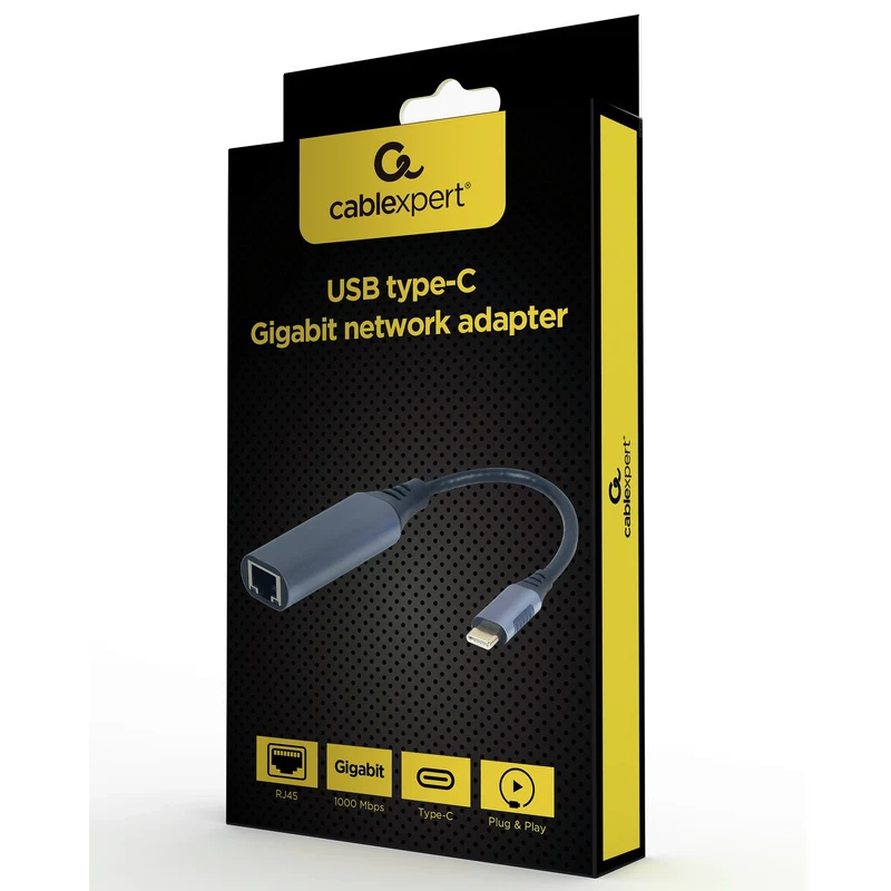 CABLEXPERT - Câble adaptateur - 1000 Mbps|USB 3.0 USB-C (Mâle) - RJ45 (Femelle) - 0,15 m