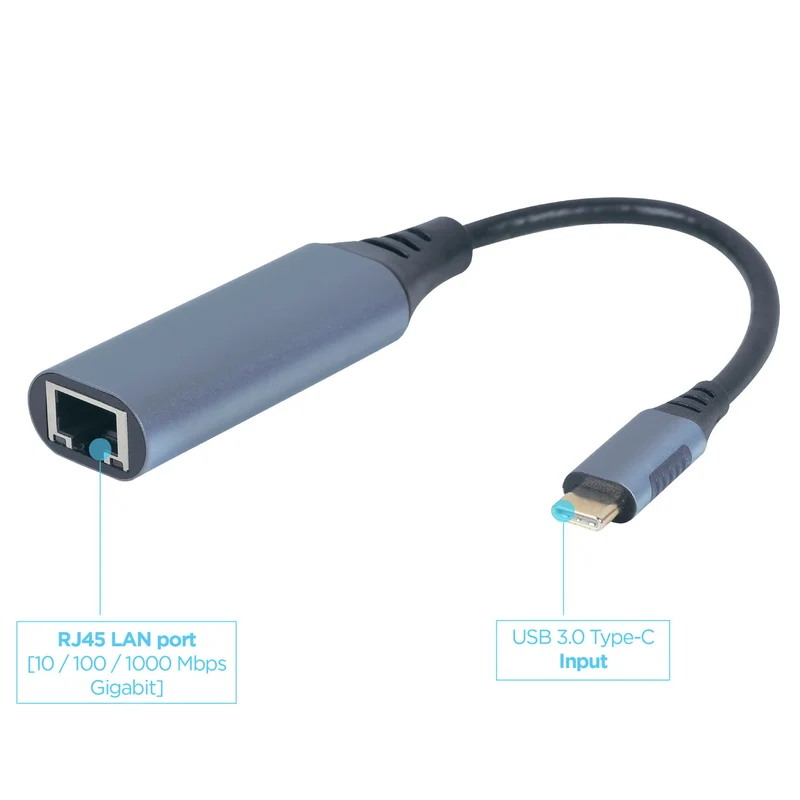 CABLEXPERT - Câble adaptateur - 1000 Mbps|USB 3.0 USB-C (Mâle) - RJ45 (Femelle) - 0,15 m
