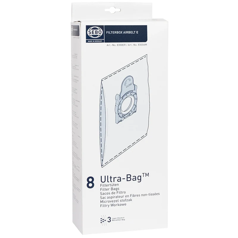 SEBO Airbelt E | Ultra-Bag | 8300ER - 8 Sacs d´aspirateur