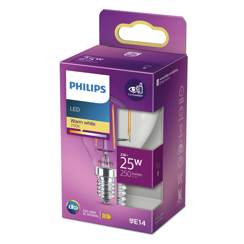 PHILIPS - Light Bulb - E14 - 25 W - 250 Lumen - 2700 K - Bright - Bulb