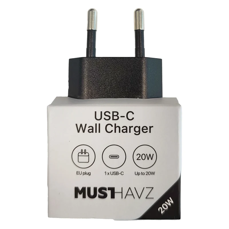 MUSTHAVZ - Chargeur - USB-C - 20 W - Noir