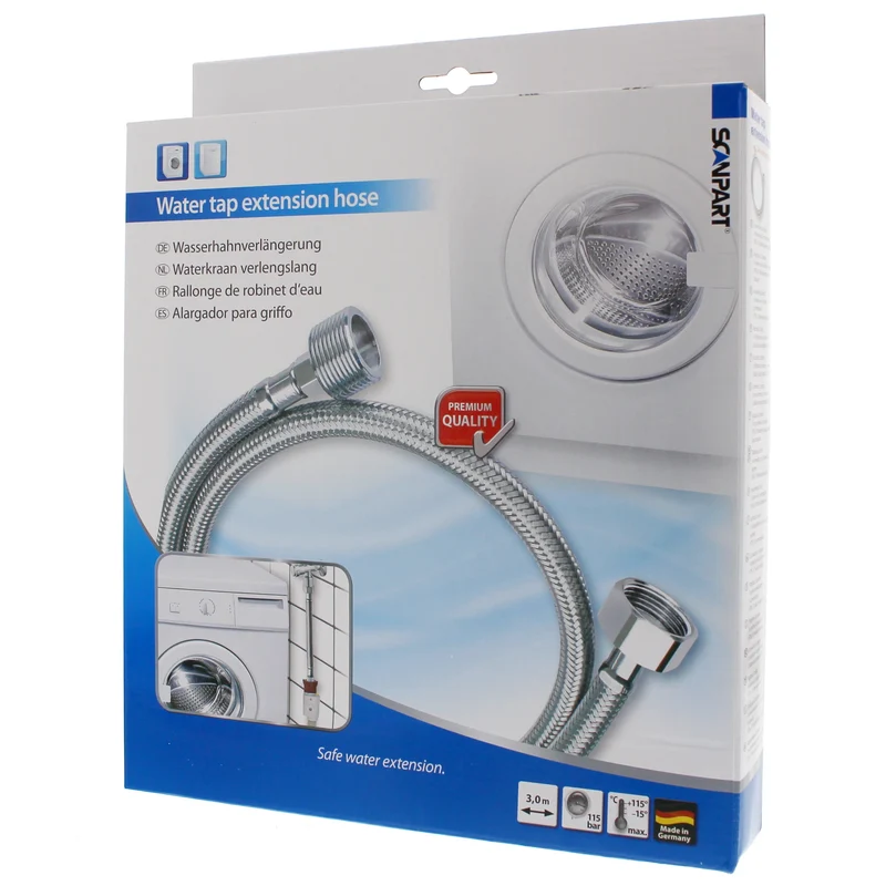 SCANPART - Verlengslang RVS - 3/4" droit - 3/4" droit - 115 bars - 3,0 m