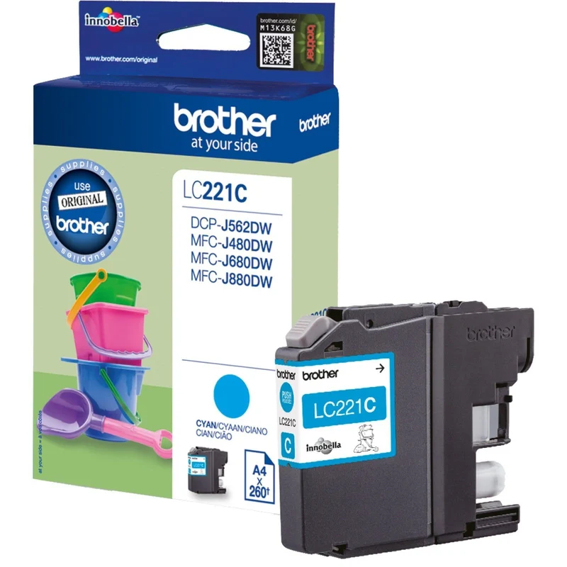 BROTHER Cartouche d'encre LC221C - Bleu