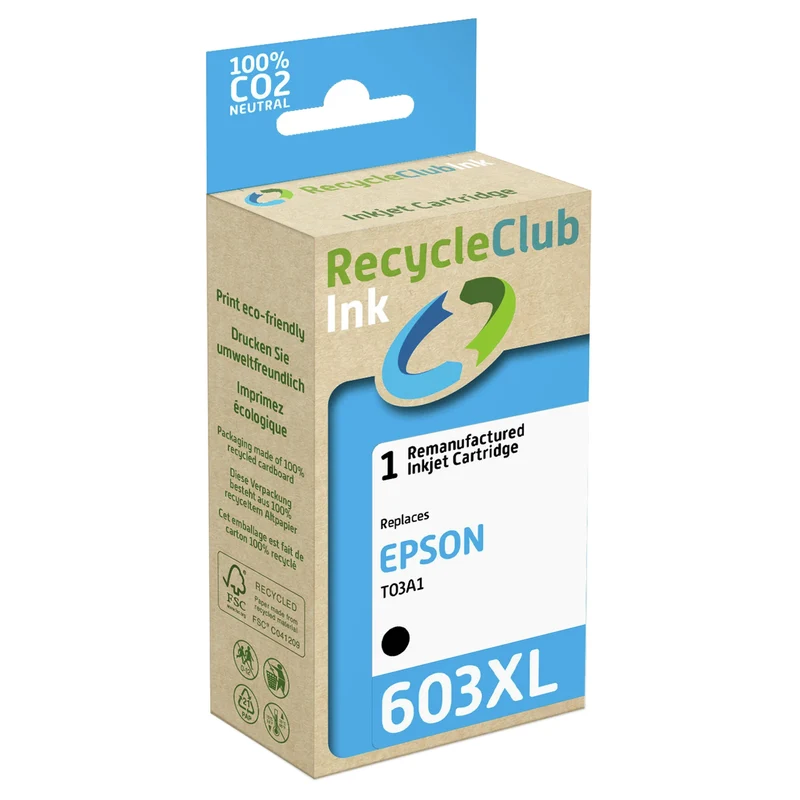 RECYCLECLUB XL Cartouche d'encre 603XL - Noir - Remplace Epson