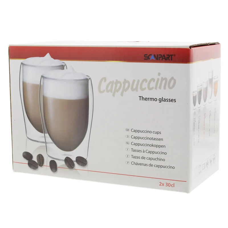SCANPART - Verre isotherme à double paroi - Pour cappuccino - 2 x 30 cl
