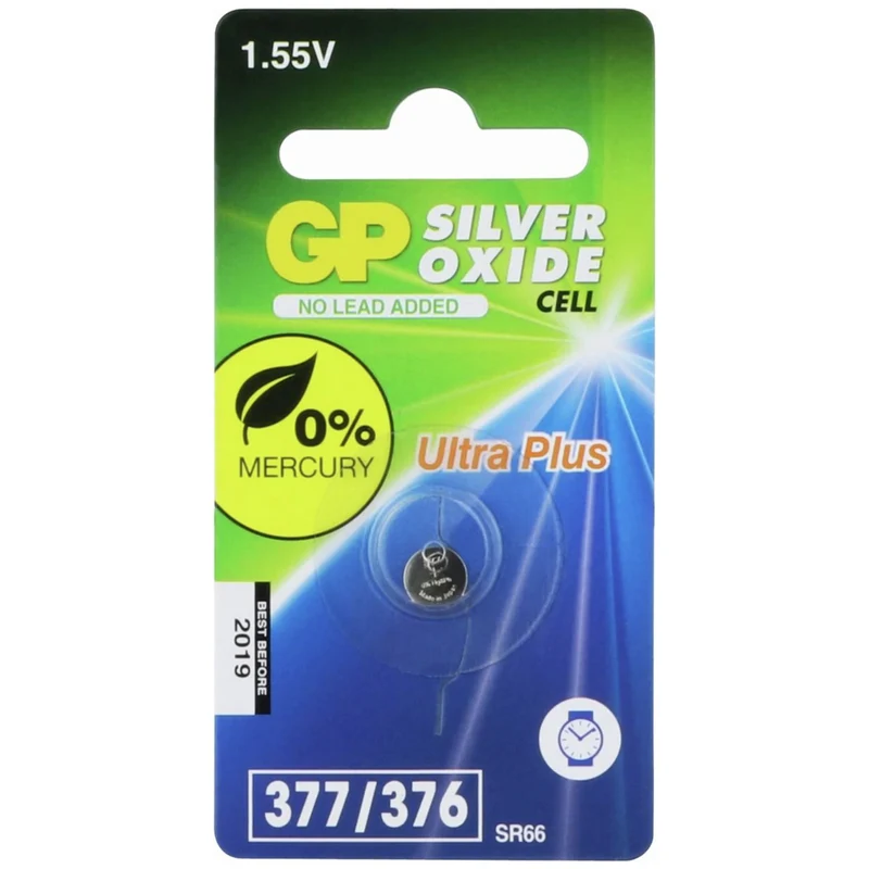 GP Silveroxide 376/377 | D376 | D377 | SR626 | SR66 - 1.55 V - 25 mAh - Cellule bouton