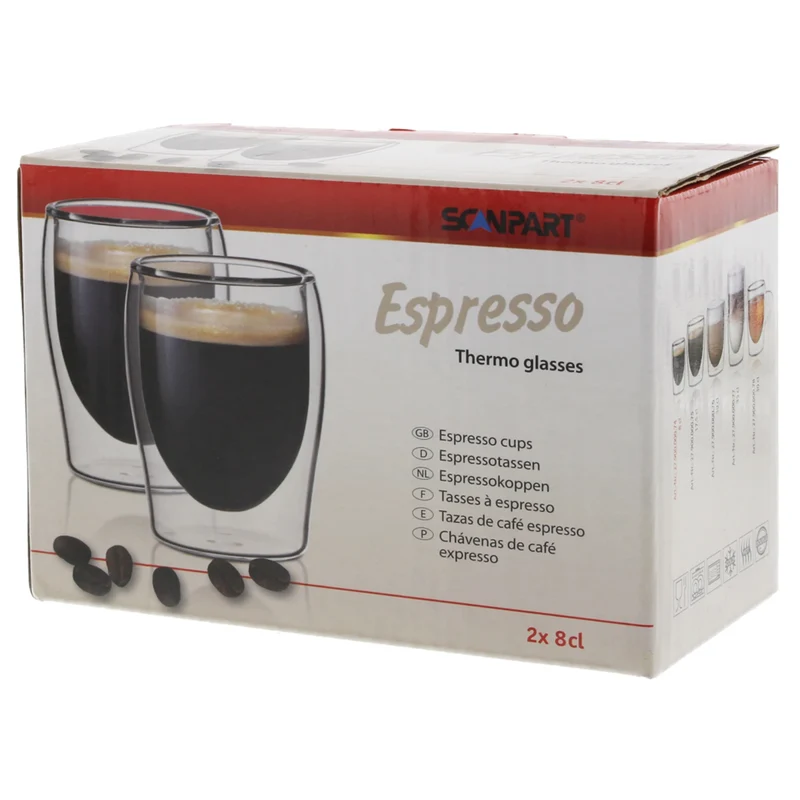 SCANPART - Verre isotherme à double paroi - Pour expresso - 2 x 8 cl