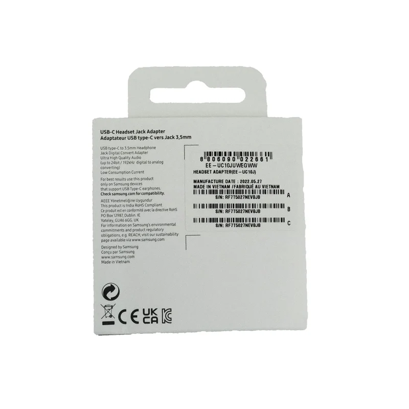 SAMSUNG - Câble adaptateur - USB-C (Mâle) - Jack 3.5mm (Femelle) - 0,1 m