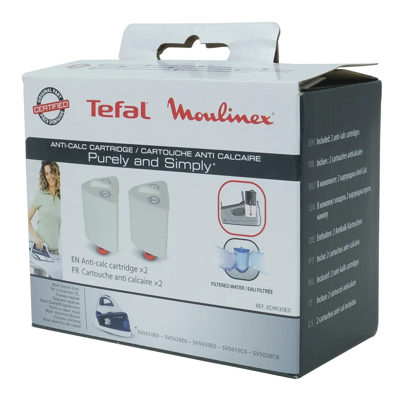 TEFAL - Filtre à eau ferreux - XD9030E0 - 2 cartouches anticalcaires