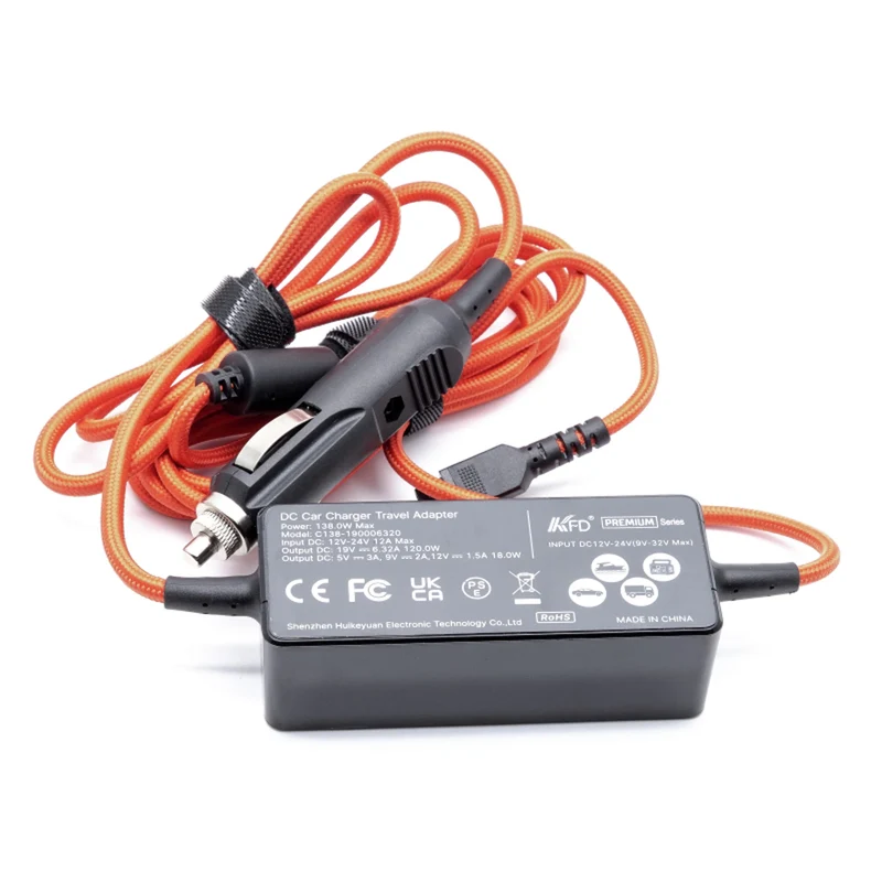 PREMIUM - Chargeur pour ordinateur portable - Pour la voiture - Avec 17 connexions différentes - 138 W