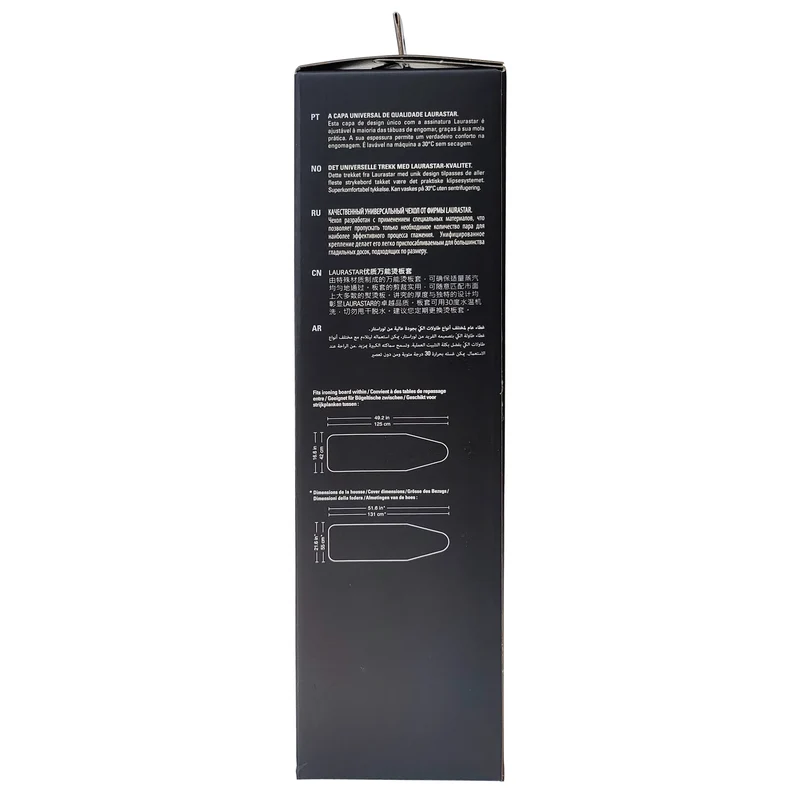 LAURASTAR - Housse pour table à repasser - UniversalCover - Beautify - Gris - 131 cm x 55 cm