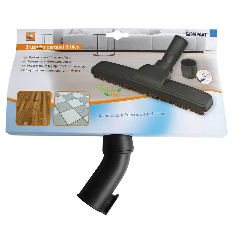 SCANPART Brosse parquet - 30 cm - Poils naturels - diamètre 32 mm + 35 mm