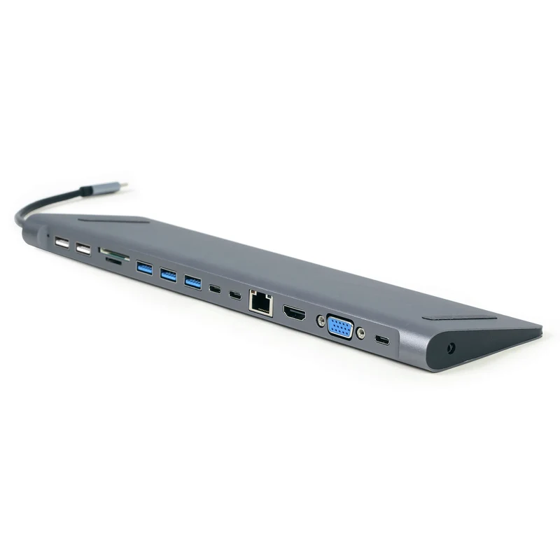 CABLEXPERT - Station d'accueil - USB 3.1|4K|60Hz|Ultra HD|Full HD|60Hz|PD USB-C (Mâle) - 5 x USB-A (Femelle) + HDMI (Femelle) + 2 x USB-C (Femelle) PD + VGA + Micro-SD + SD + RJ45 - 0,15 m
