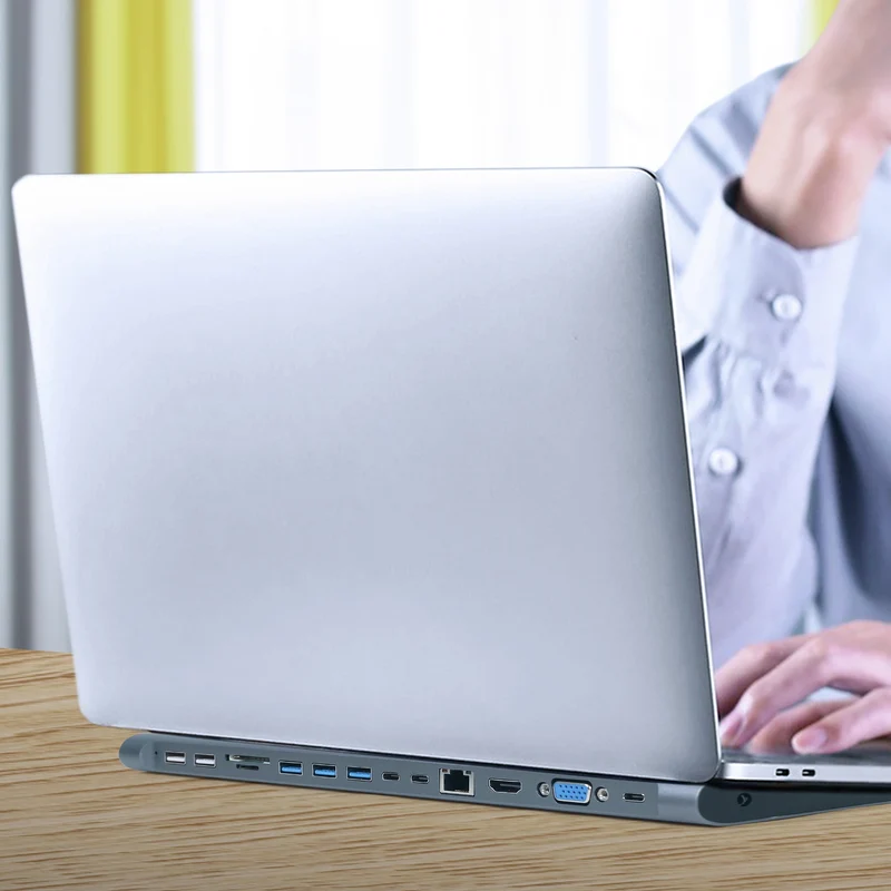CABLEXPERT - Station d'accueil - USB 3.1|4K|60Hz|Ultra HD|Full HD|60Hz|PD USB-C (Mâle) - 5 x USB-A (Femelle) + HDMI (Femelle) + 2 x USB-C (Femelle) PD + VGA + Micro-SD + SD + RJ45 - 0,15 m