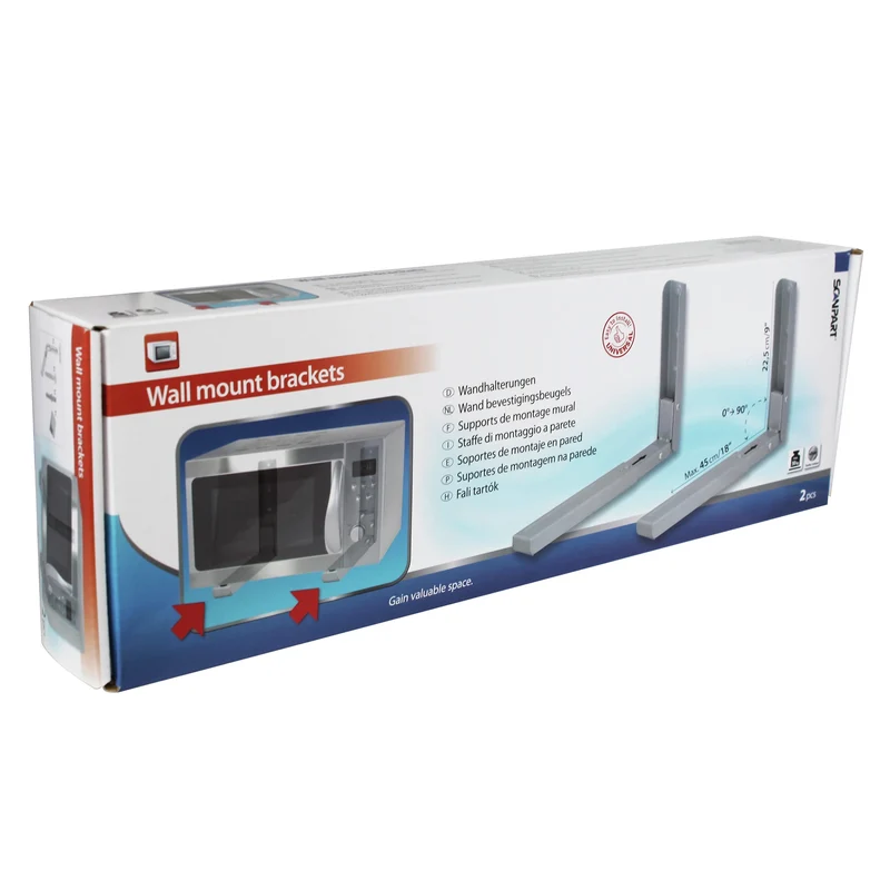 SCANPART - Supports magnétron - Argent - 22,5 cm x 36,5-35 cm - jusqu'à 50KG