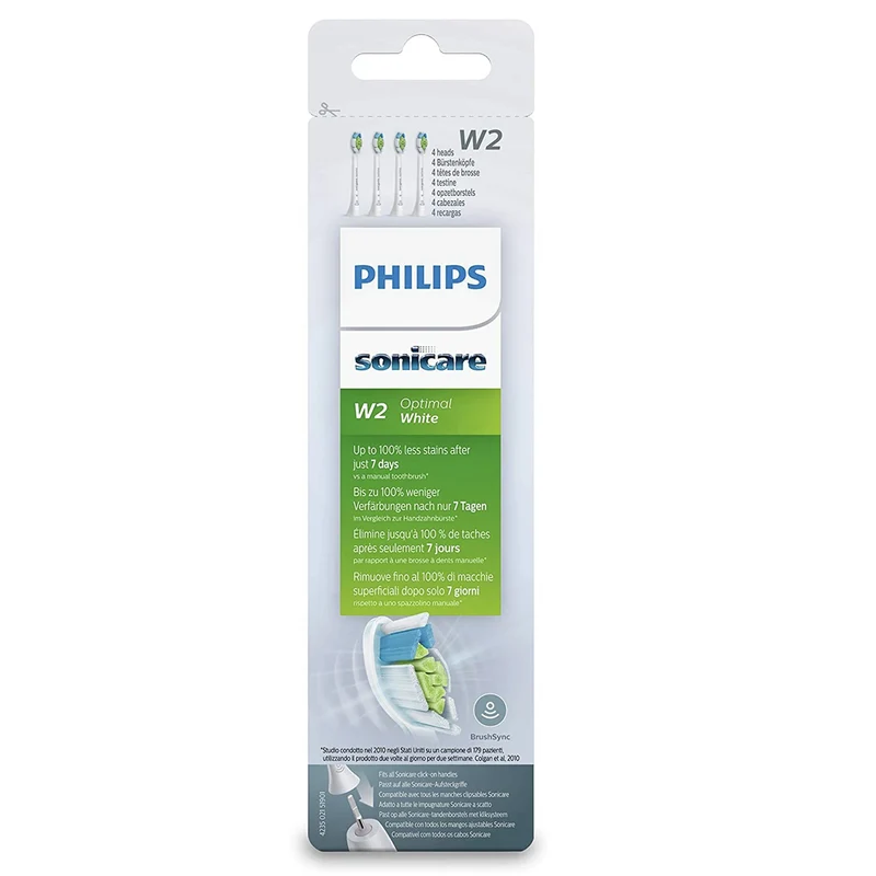Philips - Brossettes - Sonicare W2 - Optimal White - 4 Pièces - Blanc - HX6064