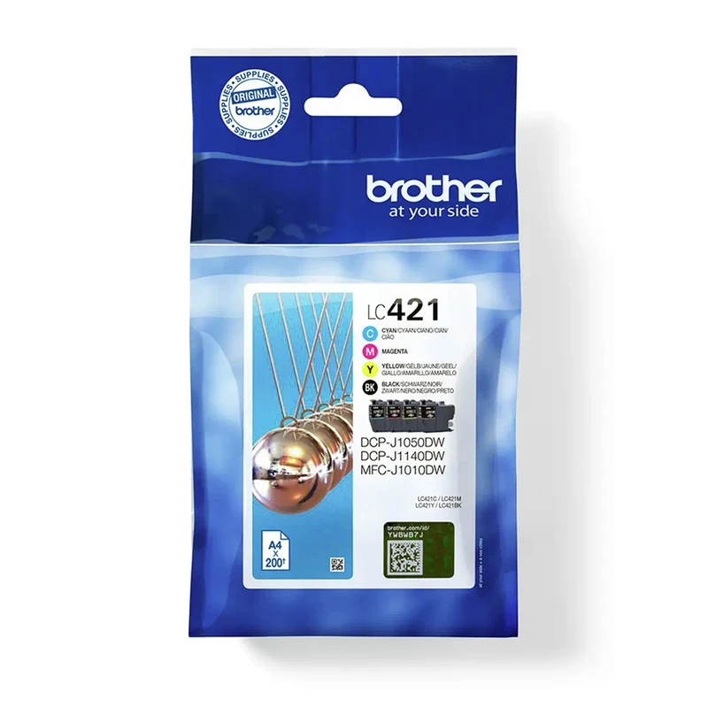 BROTHER Cartouche d'encre LC421 - Multipack - Noir + Bleu + Rouge + Jaune