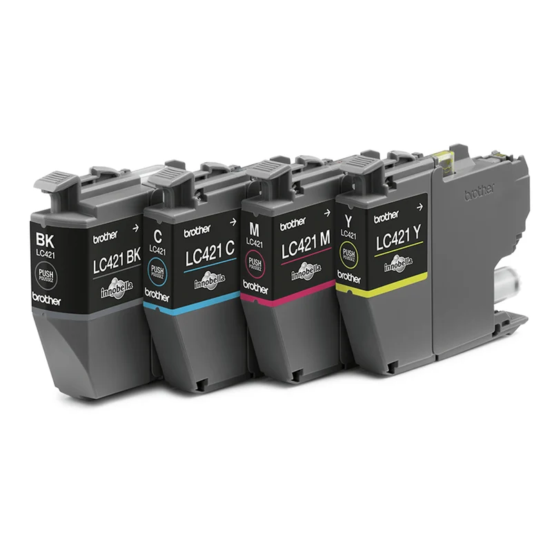 BROTHER Cartouche d'encre LC421 - Multipack - Noir + Bleu + Rouge + Jaune