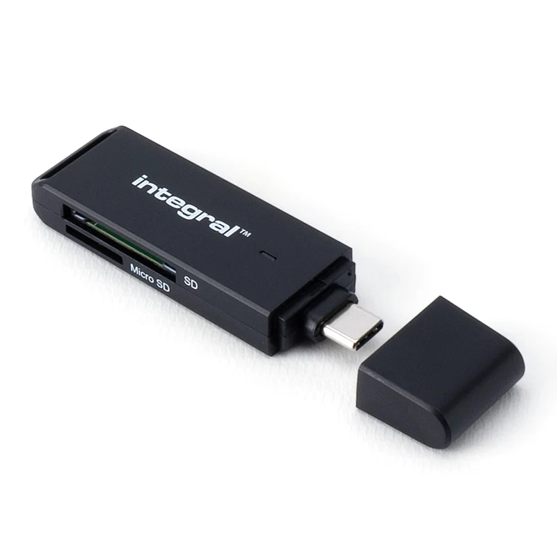 INTEGRAL - Lecteur de carte SD - USB-C - Pour carte mémoire SD & carte mémoire microSD