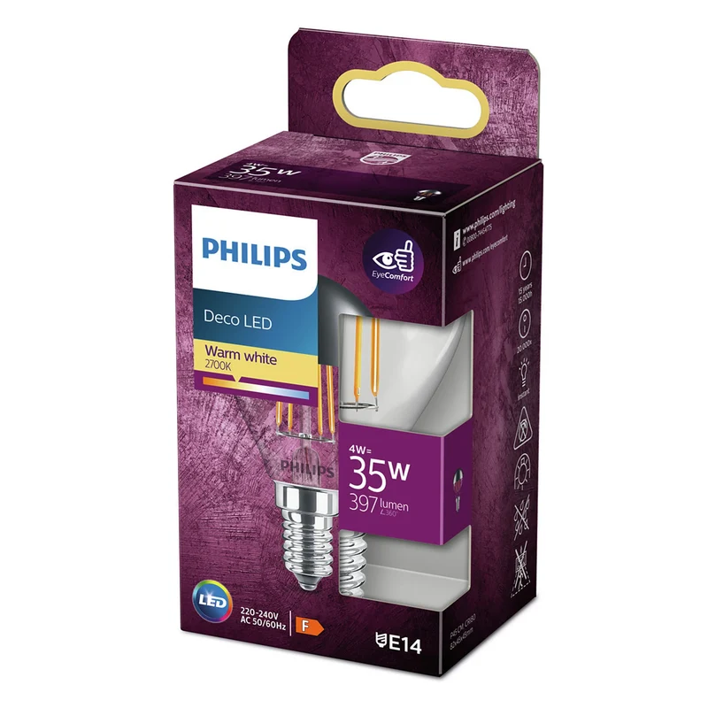 PHILIPS - Deco Led - E14 - 35 W - 397 Lumen - 2700 K - Bright - Bulb