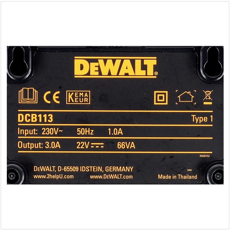 DeWalt DCB 113 Chargeur XR 10,8V-18V pour Batteries Li-Ion