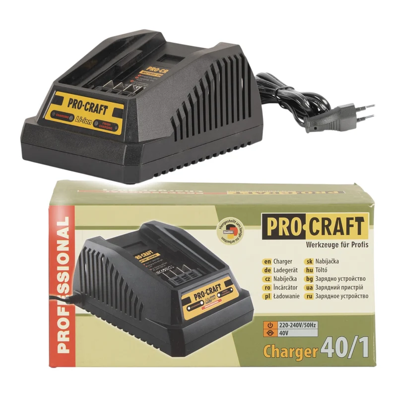 Chargeur Procraft 40/1 40 V pour batteries Li-ion 40 volts