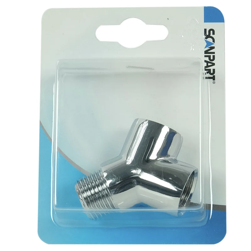 SCANPART - Robinet d'eau en Y - 1/2 x 1/2 x 1/2 x 1/2 - Argent - 1 pièce 1/2 x 1/2 x 1/2 - Argenté - 1 pièce