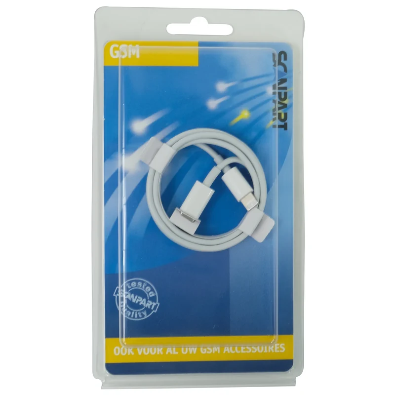 SCANPART - Câble de chargement et de données - Apple Compatible USB-C (Mâle) - Lightning (Mâle) - 1,0 m