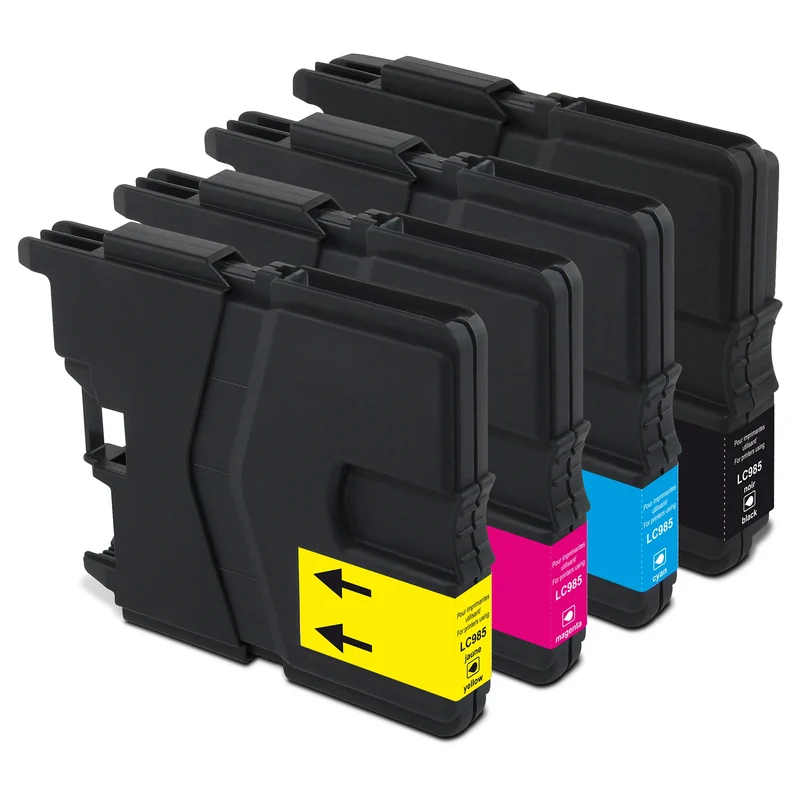 RECYCLECLUB Cartouche d'encre LC985 - Multipack - Noir + Bleu + Rouge + Jaune - Remplace Brother