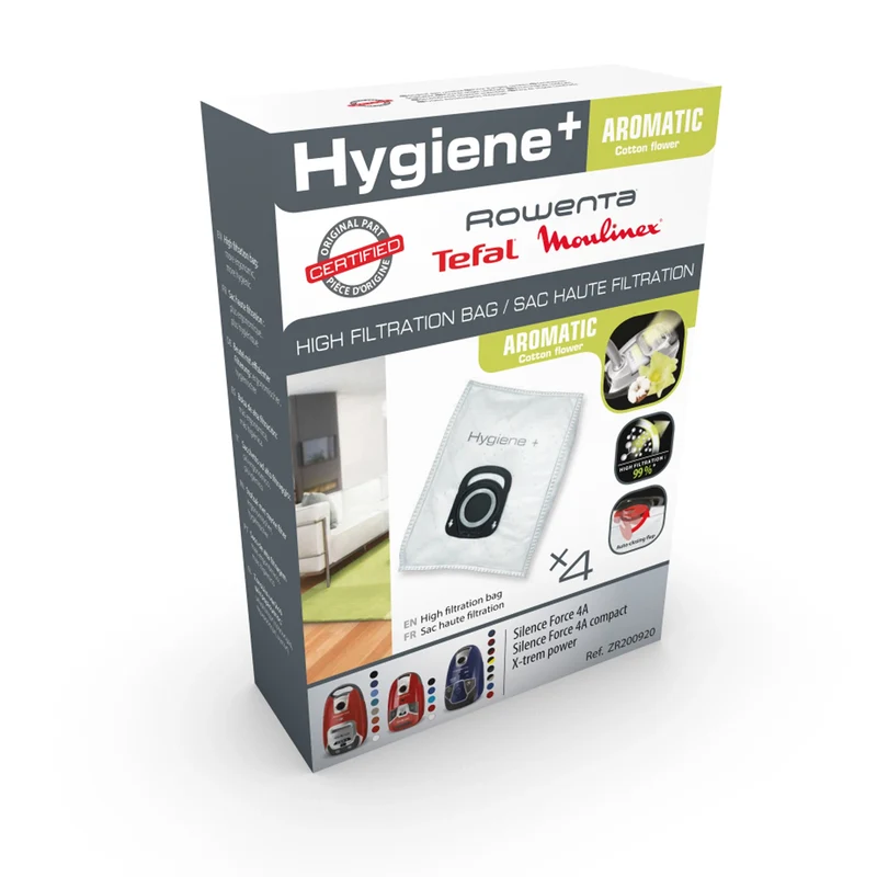 ROWENTA Hygiene + Aromatic | ZR200920 - 4 Sacs d´aspirateur