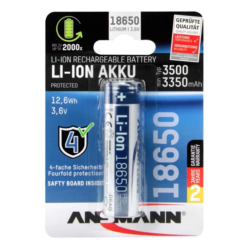 ANSMANN Li-ion 18650 - 3.6 V - 3500 mAh - Rechargeable Batterie